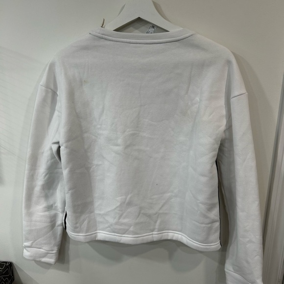 Adidas White Crew cropped Sweatshirt size small - Picture 5 of 5